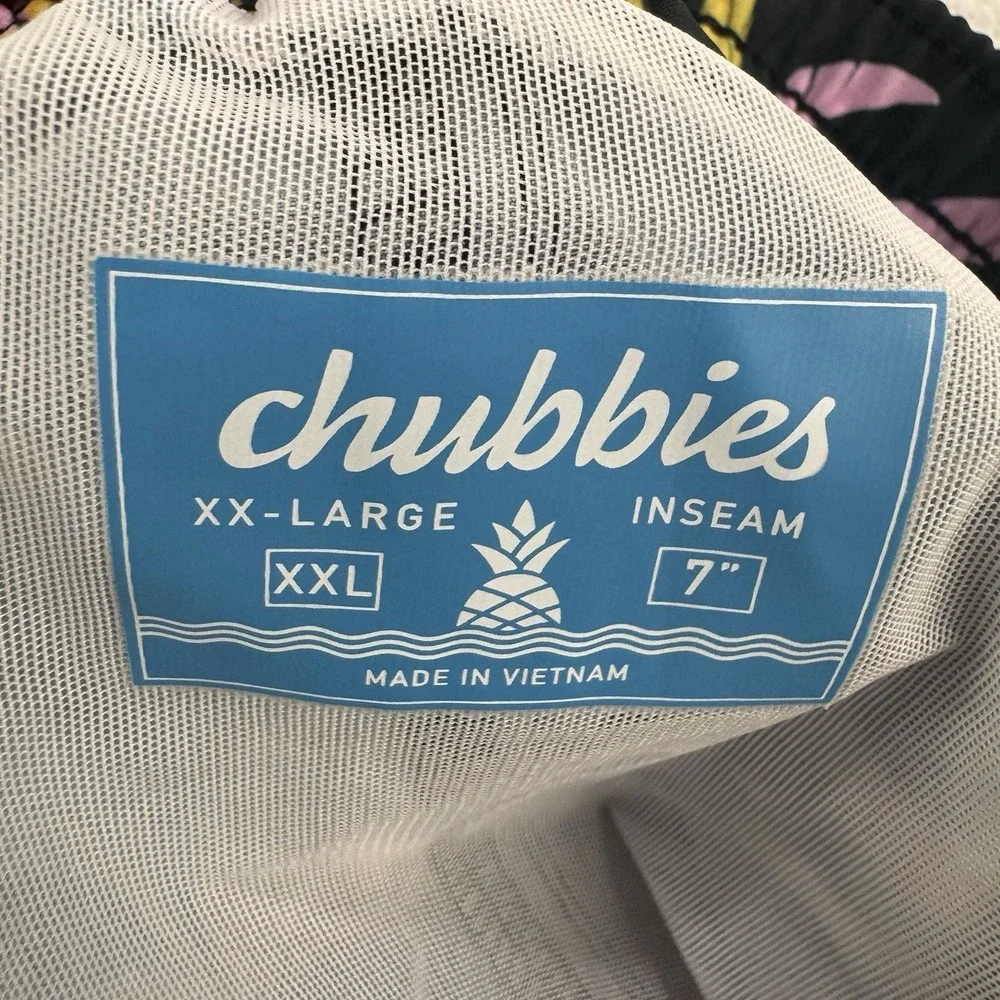 Chubbies The Black Light Nights Swim Trunks Mens XXL 7